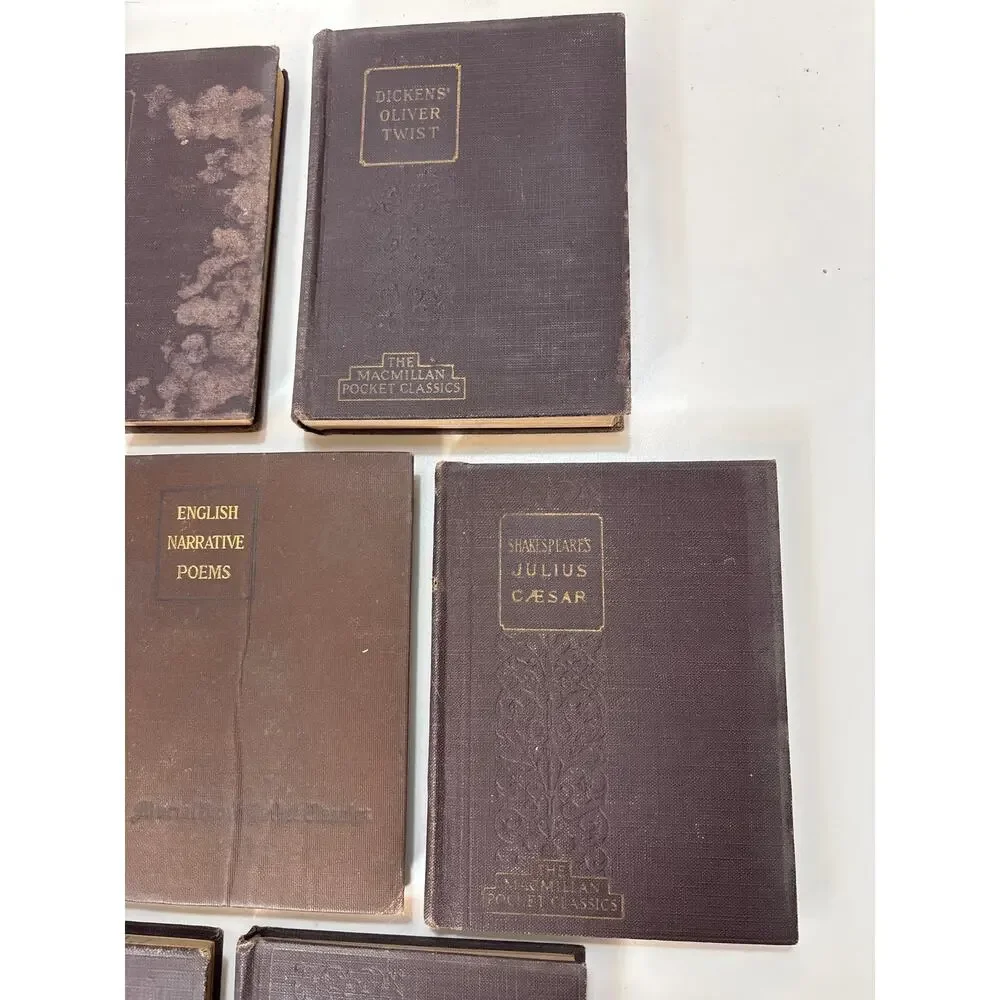 Antique 1900's Macmillan Pocket Classics Lot of‎ 7 Shakespeare Stevenson Dickens